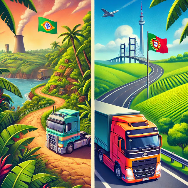 CAMINHONEIROS NO BRASIL E PORTUGAL DIFERENCA CAMINHONEIROS NO BRASIL E PORTUGAL