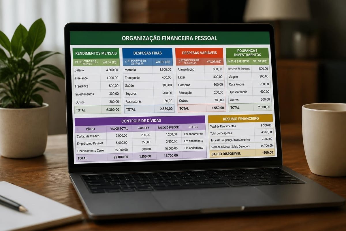 Estrutura de planilha financeira